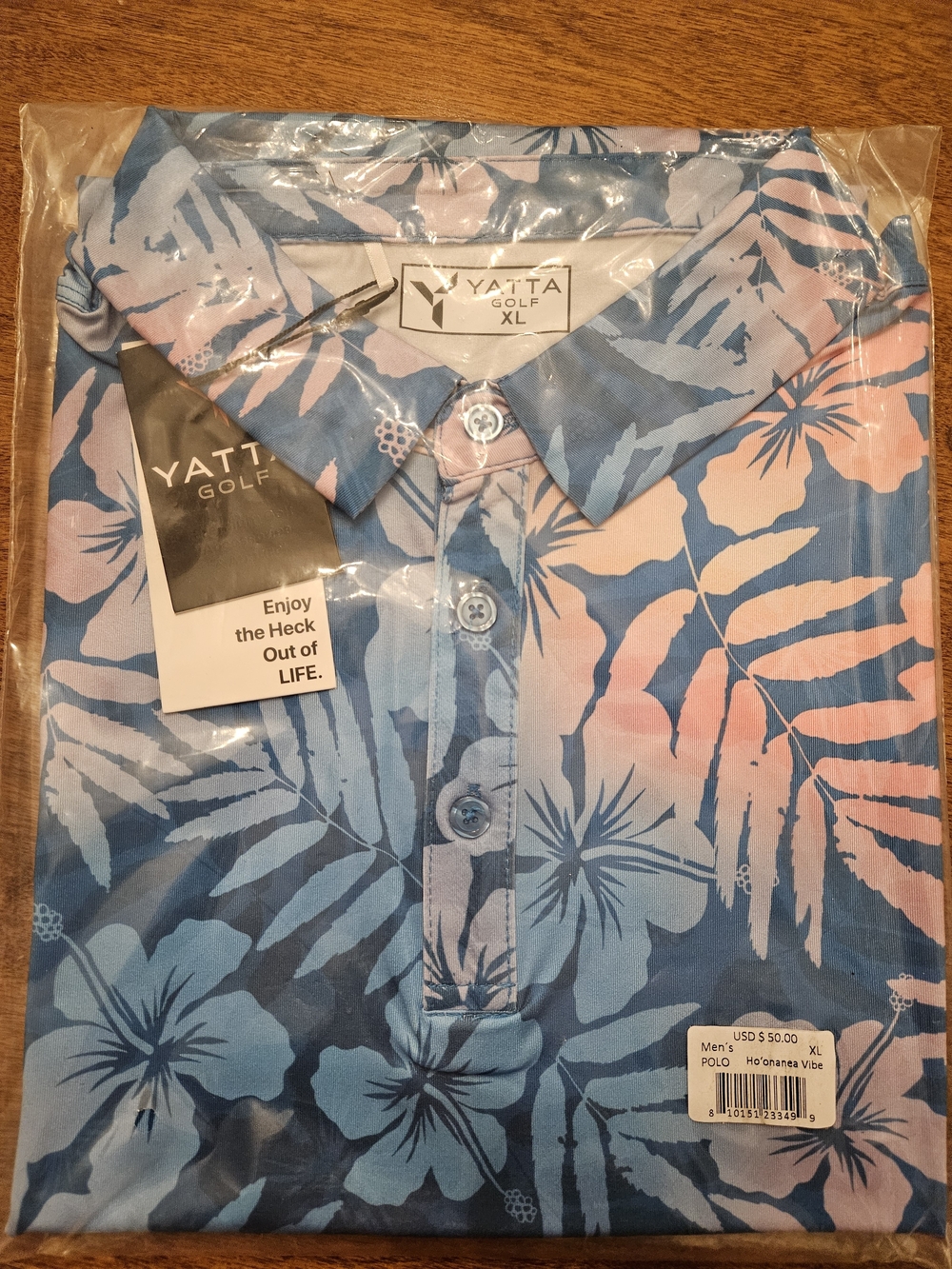 Yatta Golf Men's Blue & Pink Floral Polo